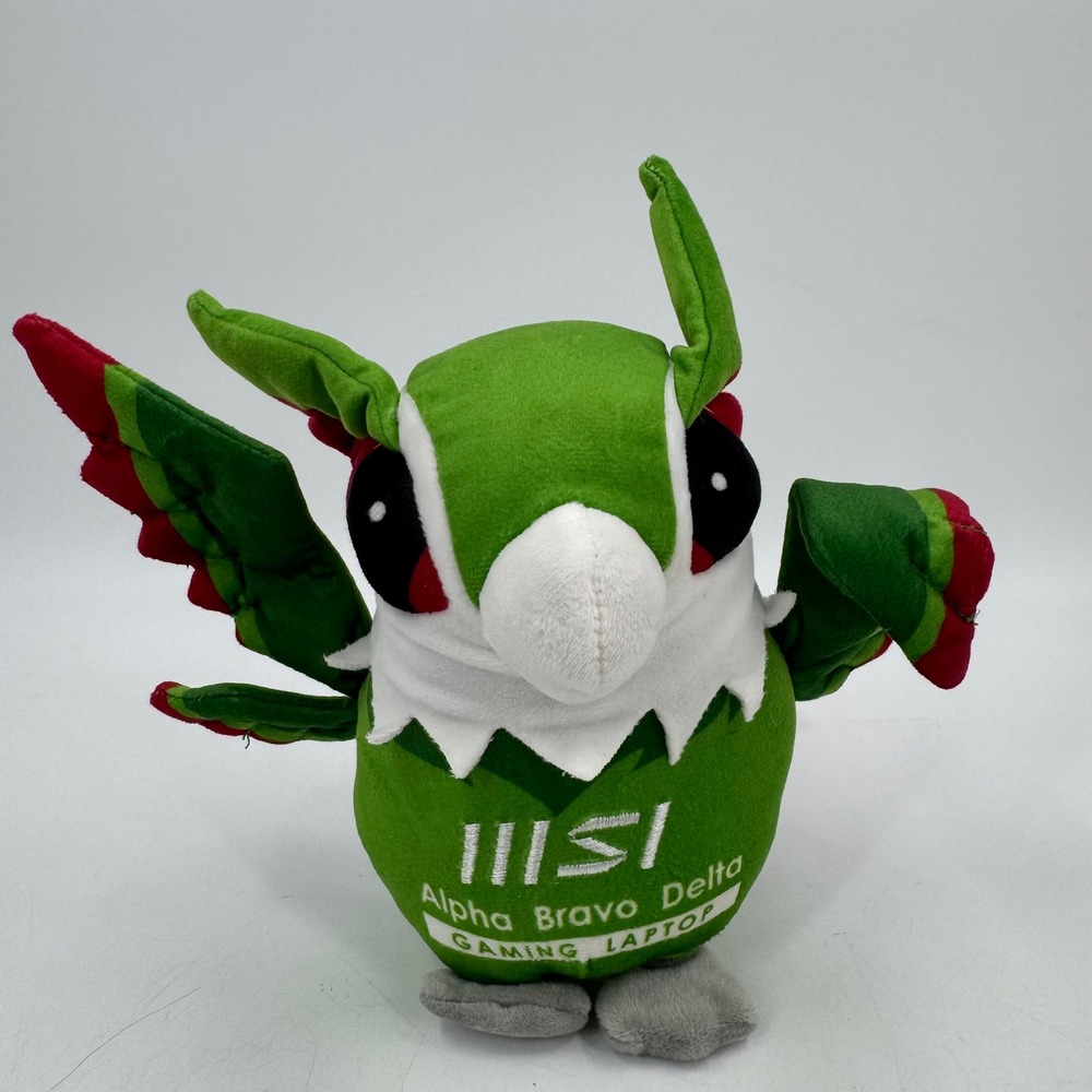 MSI Alpha Bravo‎ Delta Gaming Laptop Plush Mascot Green Owl Stuffed Toy